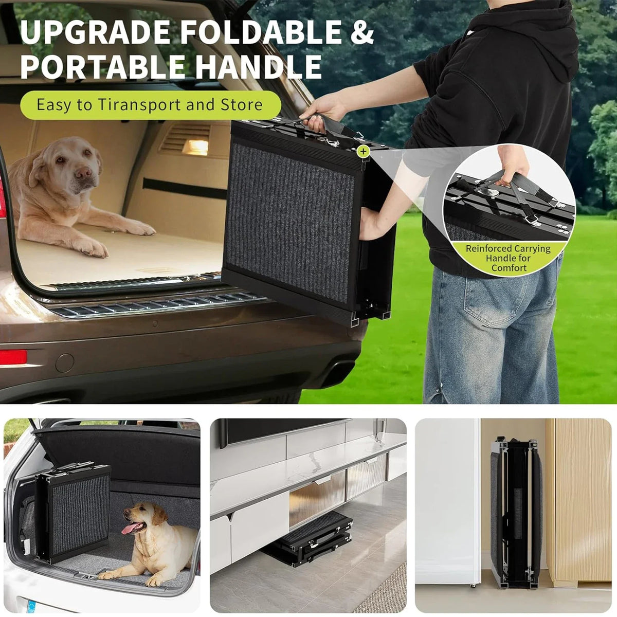 Dog Ramp Folding Aluminum Extra-Wide Non-Slip 250 Lb Capacity