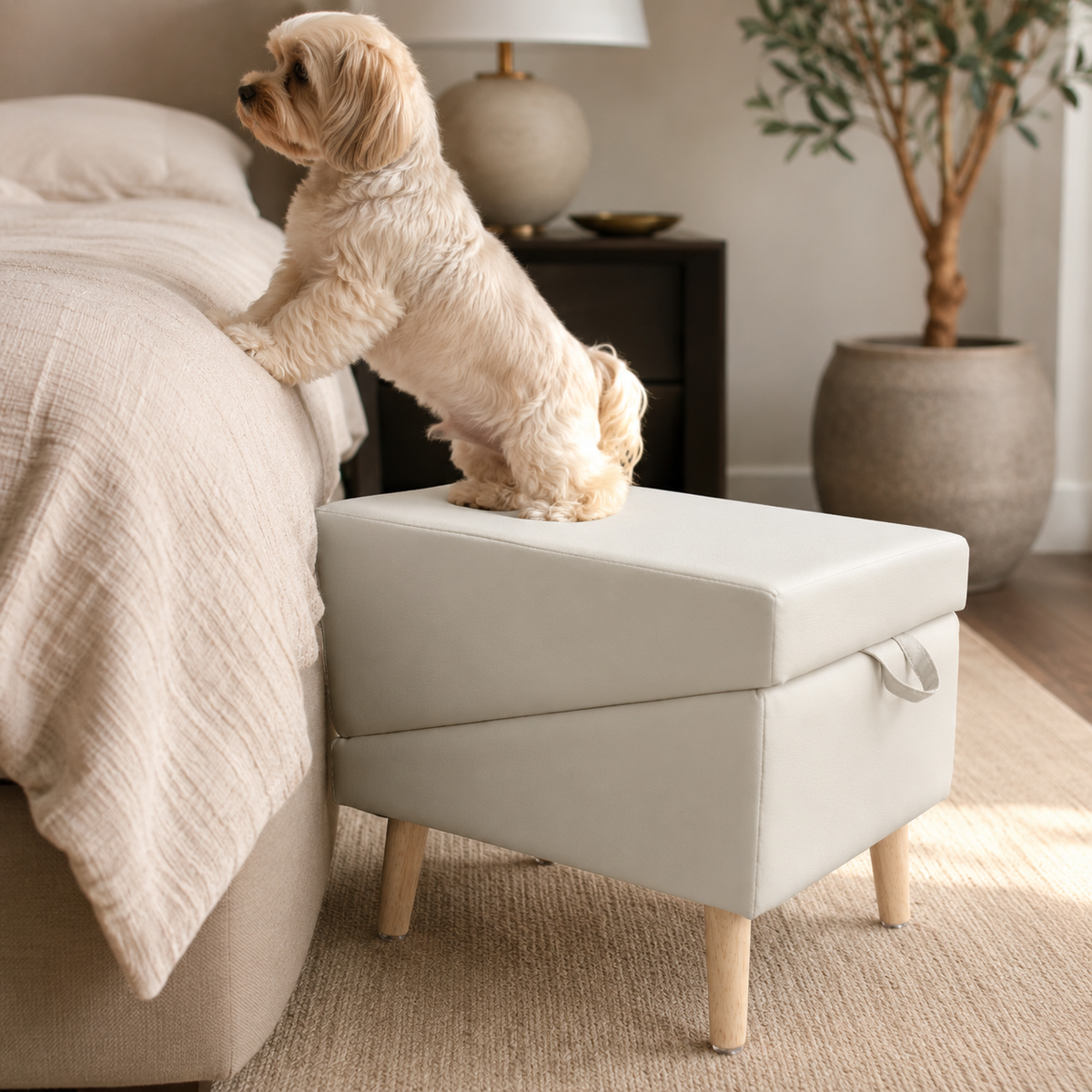 Dog Ramp & Stairs Foldable Non-Slip Wood 110 Lb Capacity
