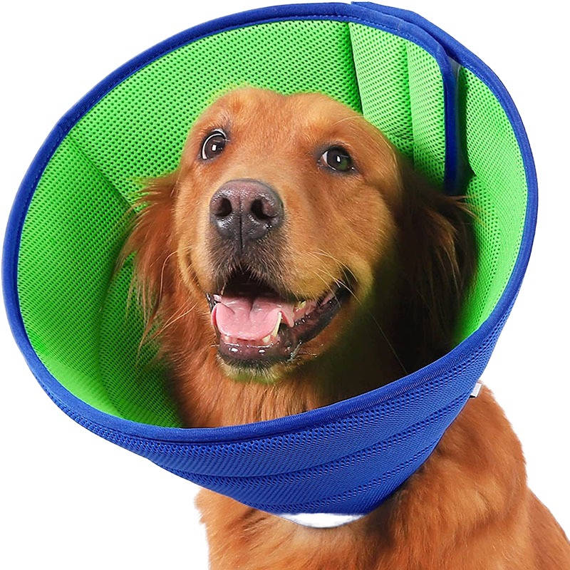 Dog Recovery Collar Breathable Mesh Adjustable Fit Machine Washable