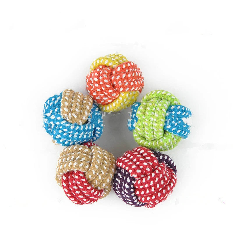 Dog Rope Toy & Leash Hand-Knitted Cotton