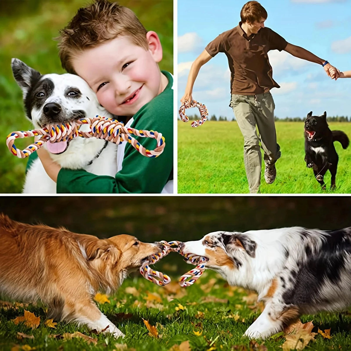 Dog Rope Toy Natural Cotton Tug & Dental Cleaning
