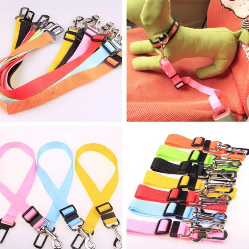 Dog Seatbelt Leash Adjustable Clip & Harness Attachment