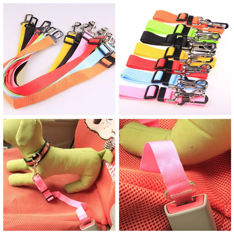 Dog Seatbelt Leash Adjustable Clip & Harness Attachment