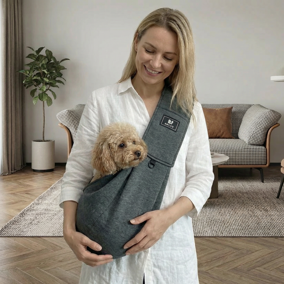 Dog Shoulder Backpack Breathable Fabric Ergonomic Strap
