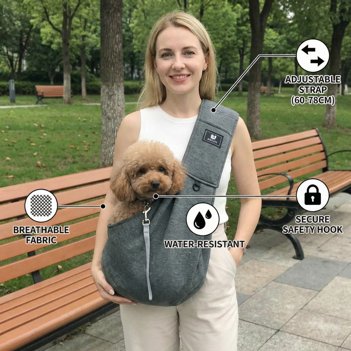 Dog Shoulder Backpack Breathable Fabric Ergonomic Strap