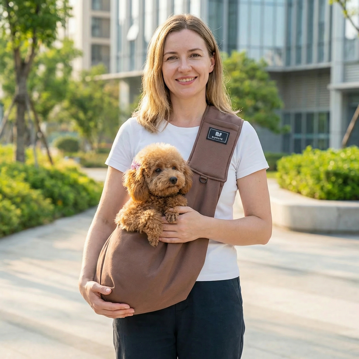 Dog Shoulder Backpack Breathable Fabric Ergonomic Strap
