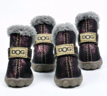 Dog Snow Boots Cotton Lining Non-Slip Sole