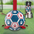 Dog Soccer Ball Durable Mesh Dual Rope Handles
