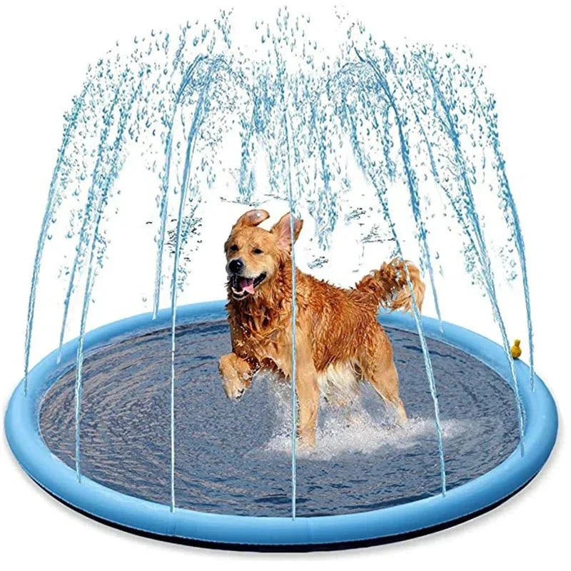 Dog Splash Pad Hose-Connect Built-In Sprinklers