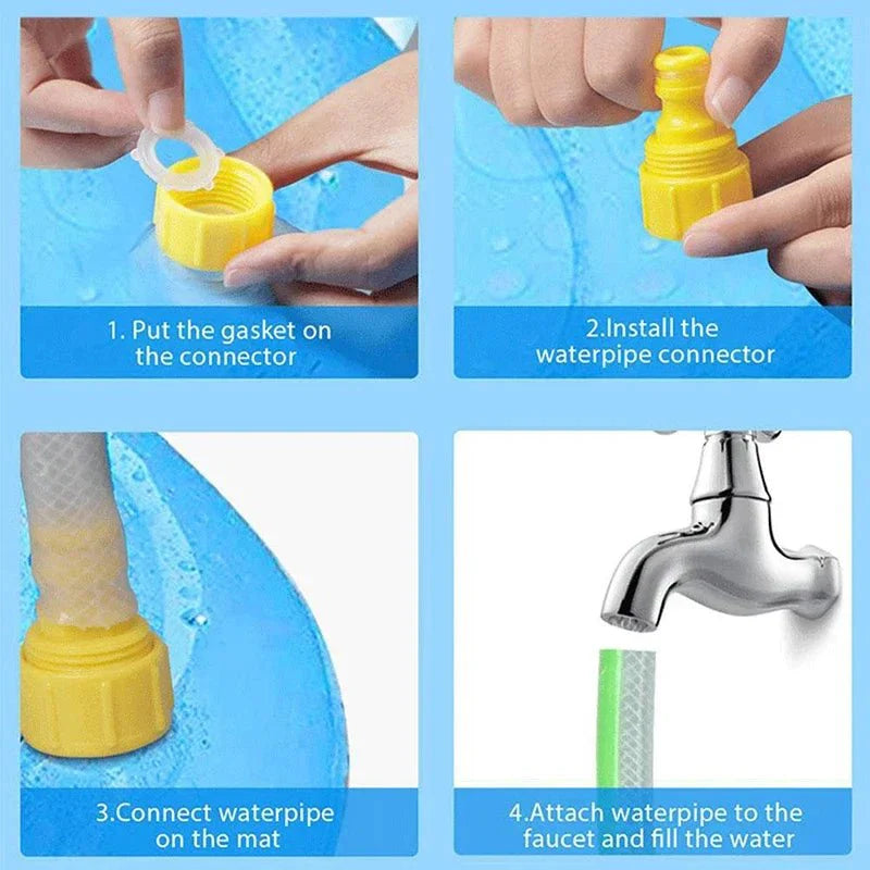 Dog Splash Pad Hose-Connect Built-In Sprinklers