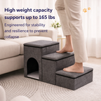 Dog Stairs Foldable Internal Storage Removable & Washable Cover