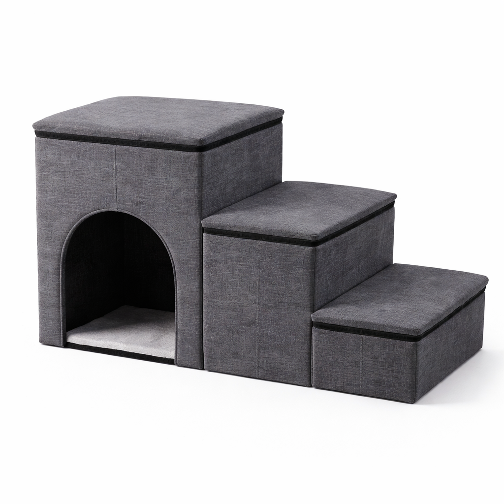 Dog Stairs Foldable Internal Storage Removable & Washable Cover