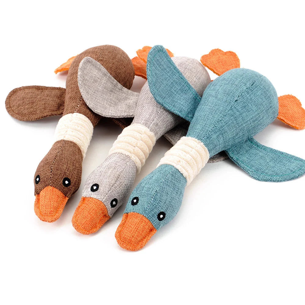 Dog Toy Denim & Linen Squeaker For Large Dogs