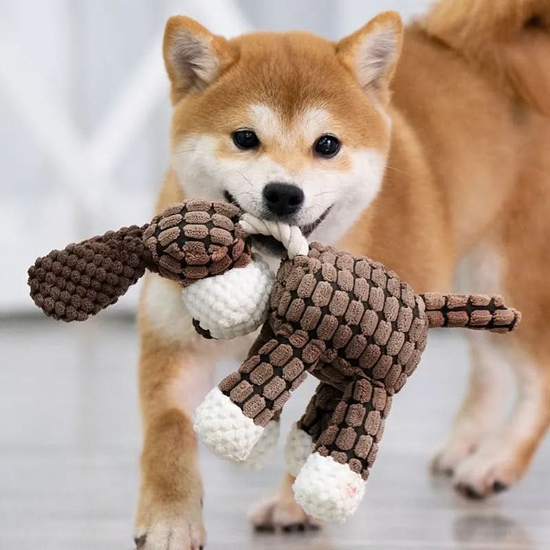 Dog Toy Reinforced Plush Built-In Squeaker For Aggressive Chewers