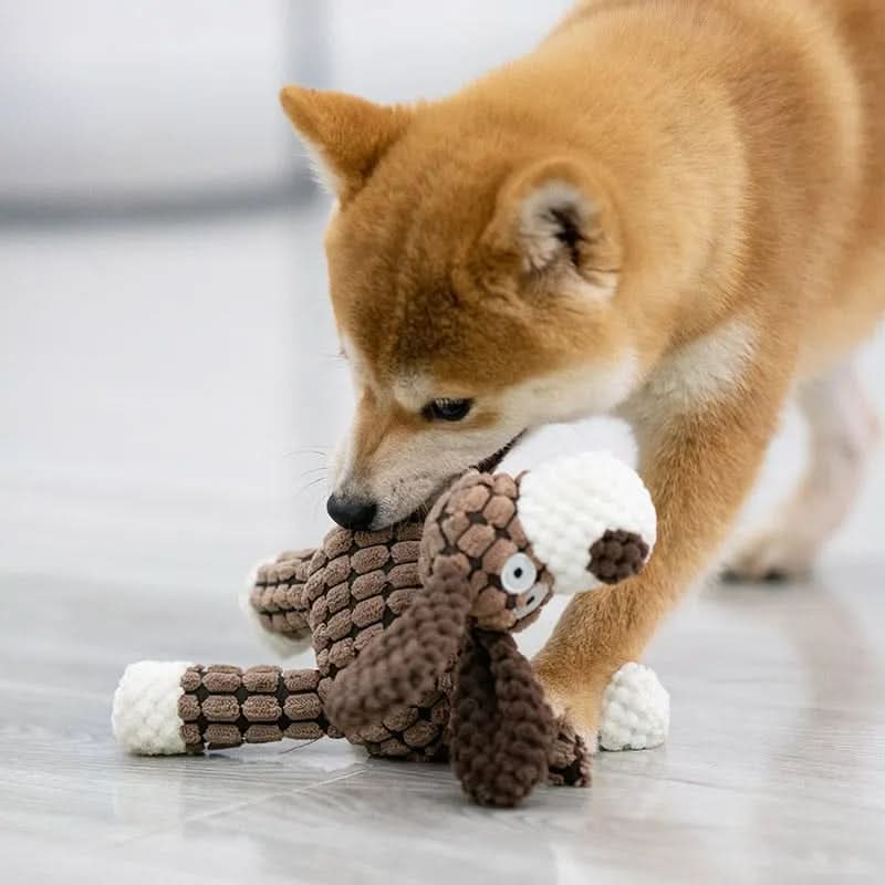 Dog Toy Reinforced Plush Built-In Squeaker For Aggressive Chewers