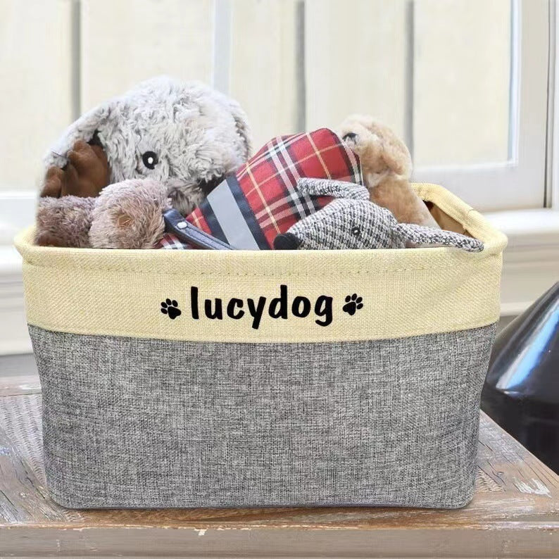 Dog Toy Storage Basket Personalized Foldable Oxford Cloth