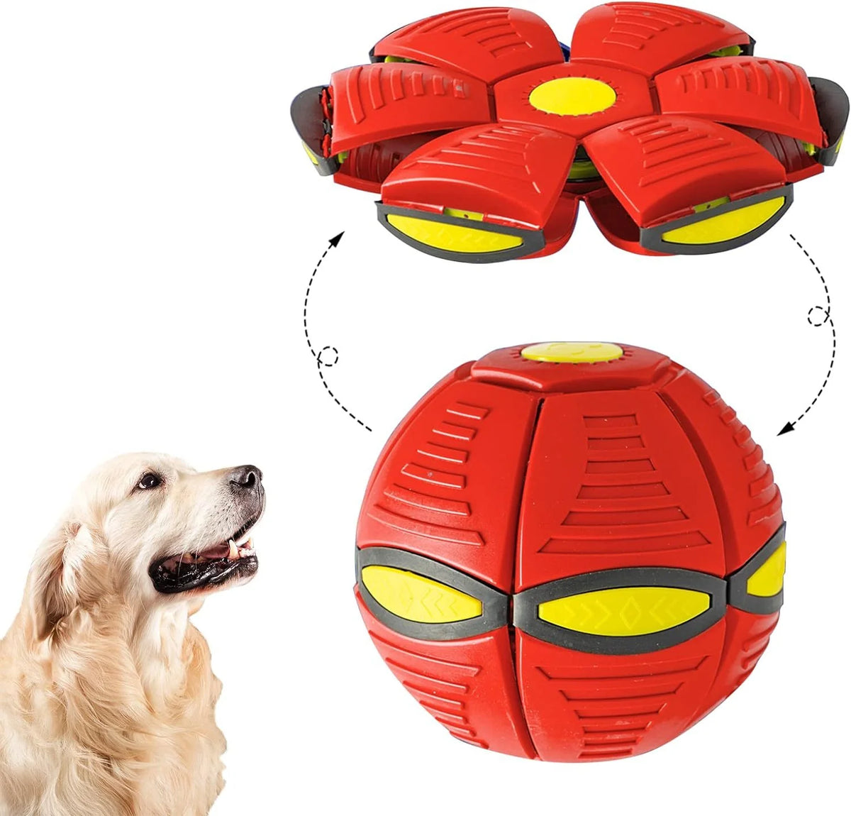 Dog Toy Transforming Disc To Ball Soft Durable Plastic
