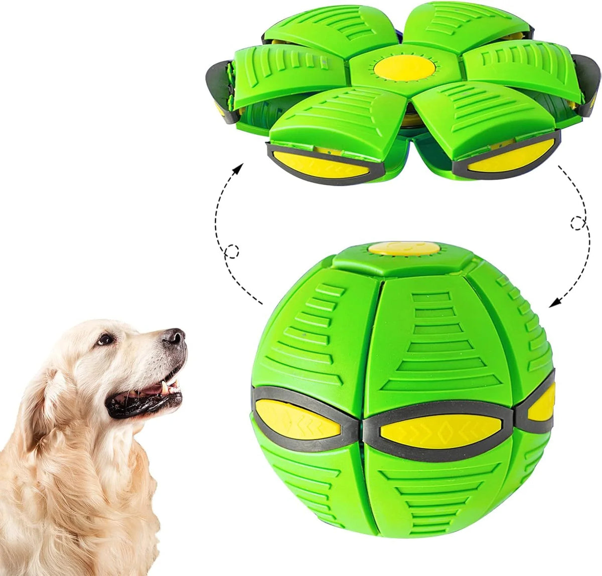 Dog Toy Transforming Disc To Ball Soft Durable Plastic