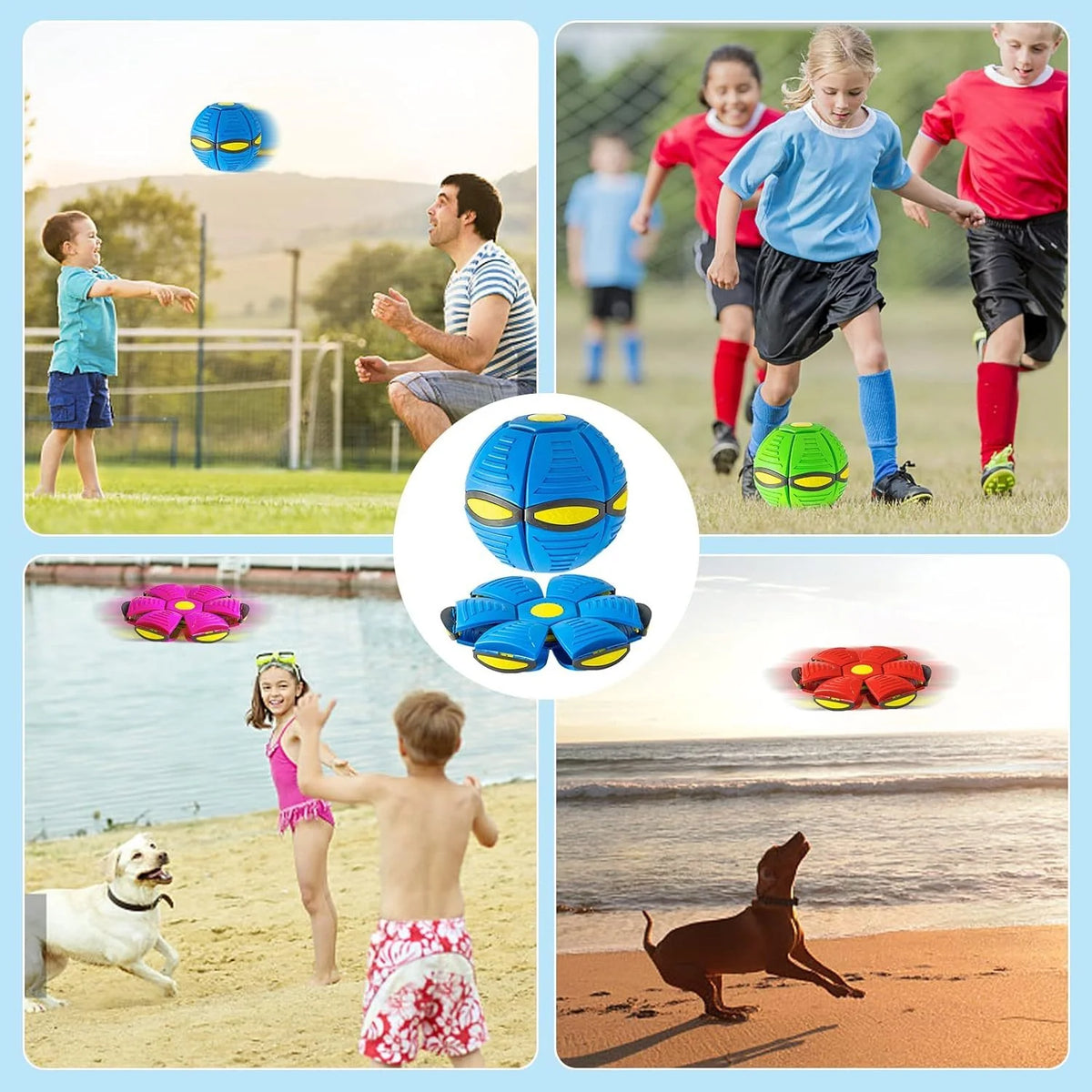 Dog Toy Transforming Disc To Ball Soft Durable Plastic
