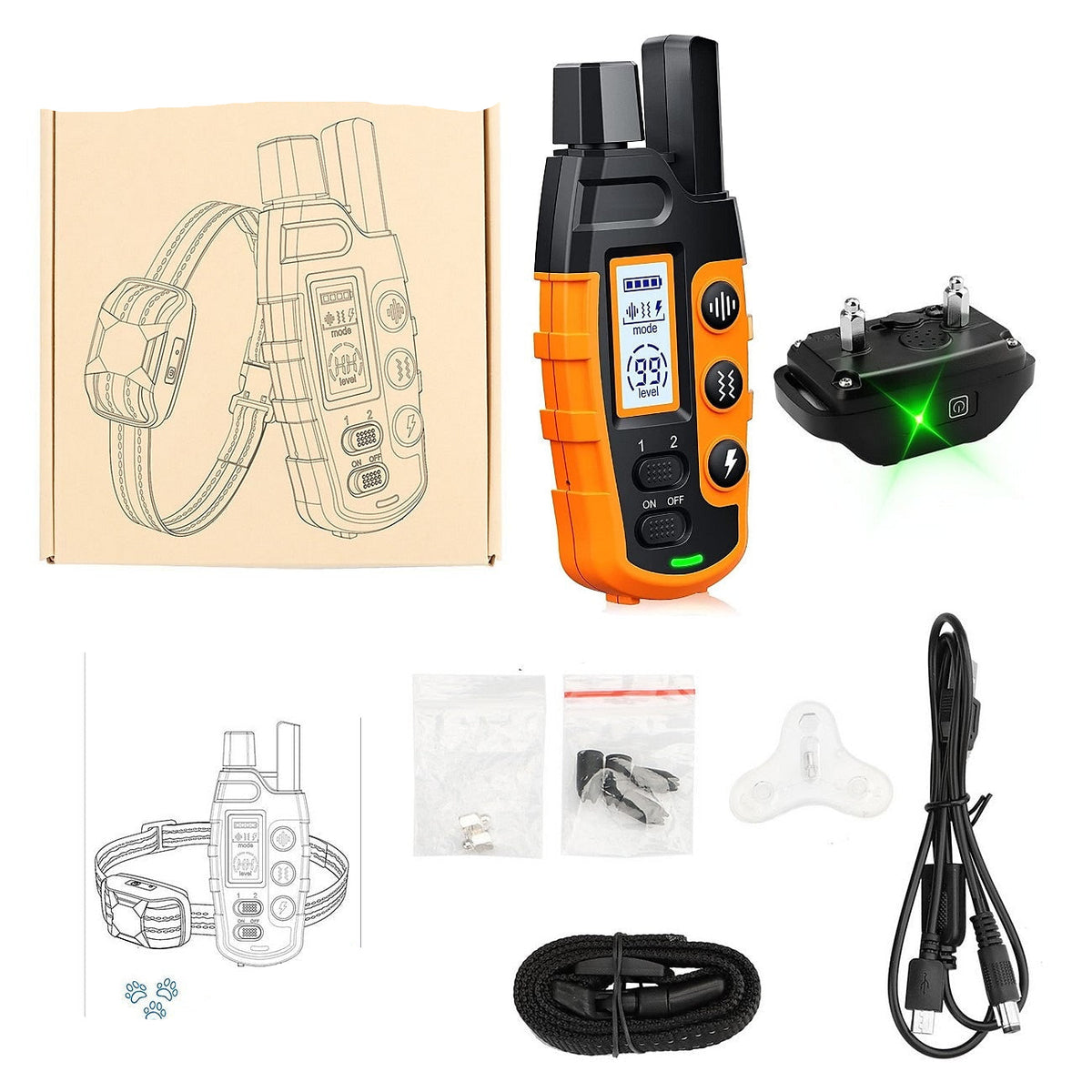 Dog Training Collar 0.62 Mile Range Rechargeable & Waterproof