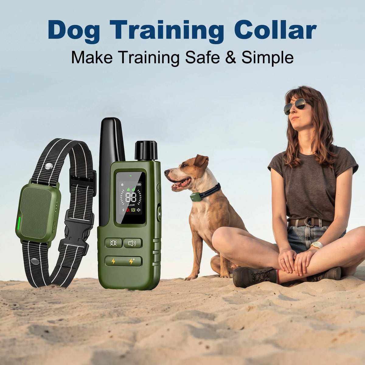 Dog Training Collar 1,006m Range Waterproof Adjustable Fit