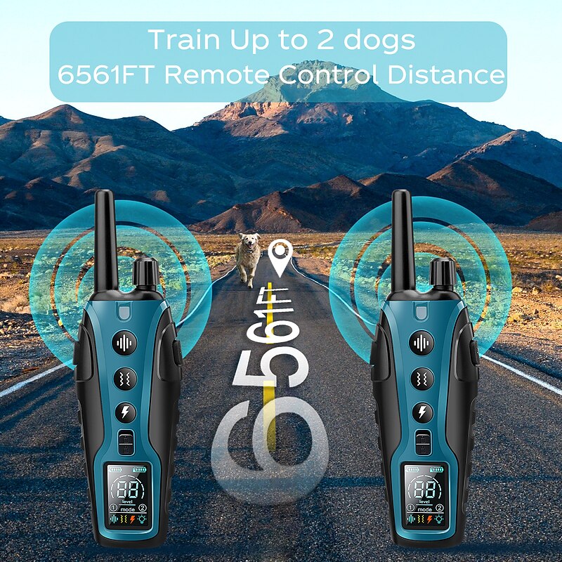Dog Training Collar 1.24-Mile Range IP67 Waterproof