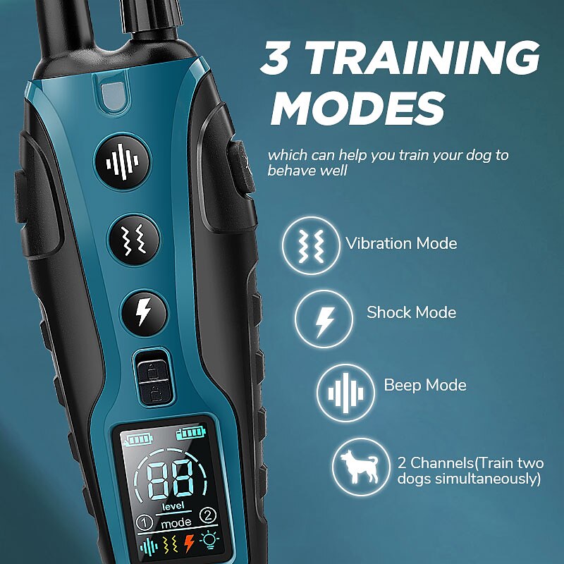Dog Training Collar 1.24-Mile Range IP67 Waterproof