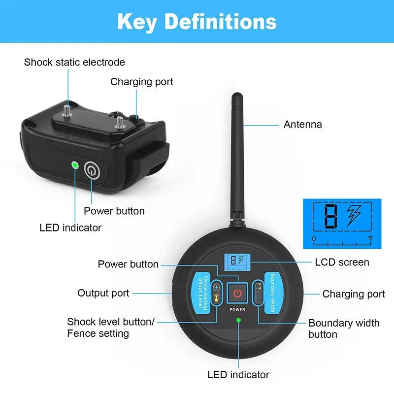 Dog Training Collar 656 Ft Range IP68 Waterproof