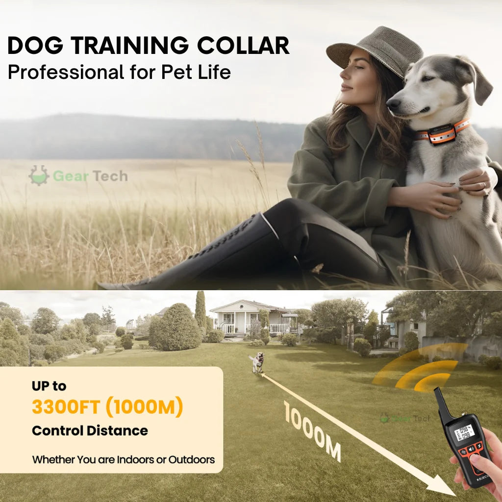 Dog Training Collar Waterproof Remote Control 3-Mode