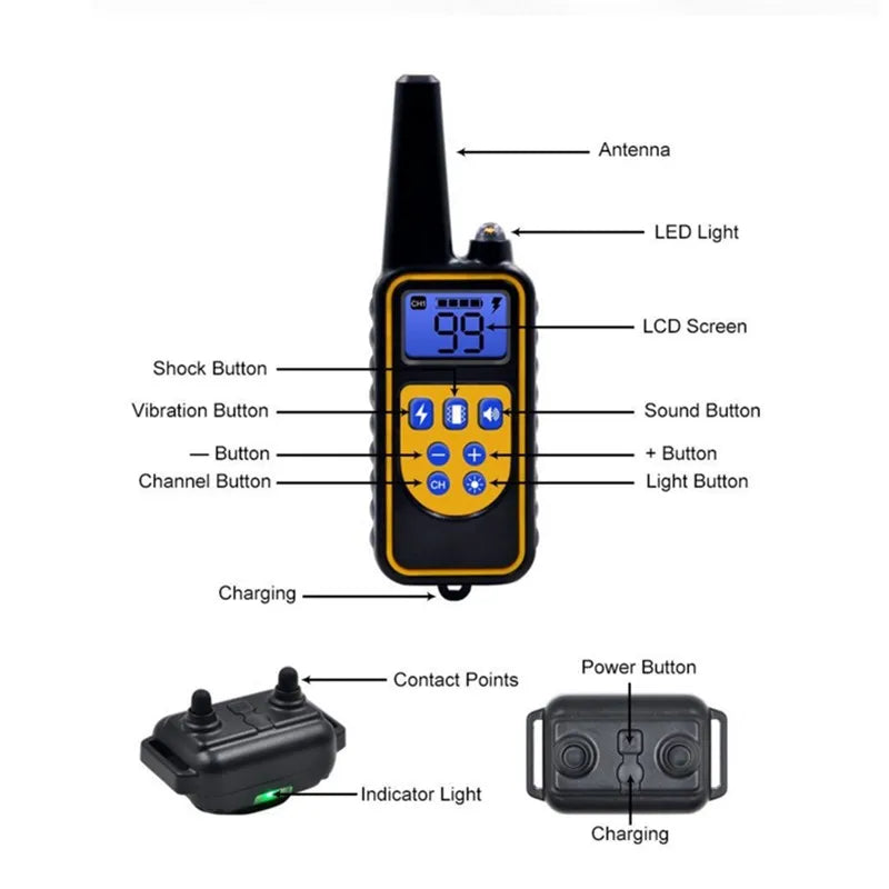 Dog Training Collar Waterproof Vibration & Static 0.5 Mile
