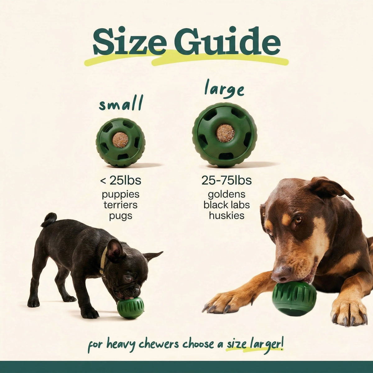 Dog Treat Ball Slow-Dispense Natural Rubber
