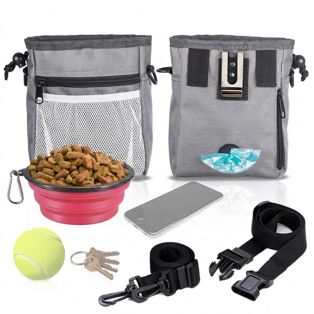 Dog Treat Pouch Weatherproof Nylon Waste Bag Dispenser