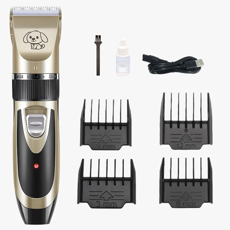 Dog Trimmer Cordless Low-Vibration 90-Minute Runtime 4 Guide Combs