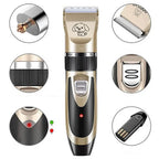 Dog Trimmer Cordless Low-Vibration 90-Minute Runtime 4 Guide Combs