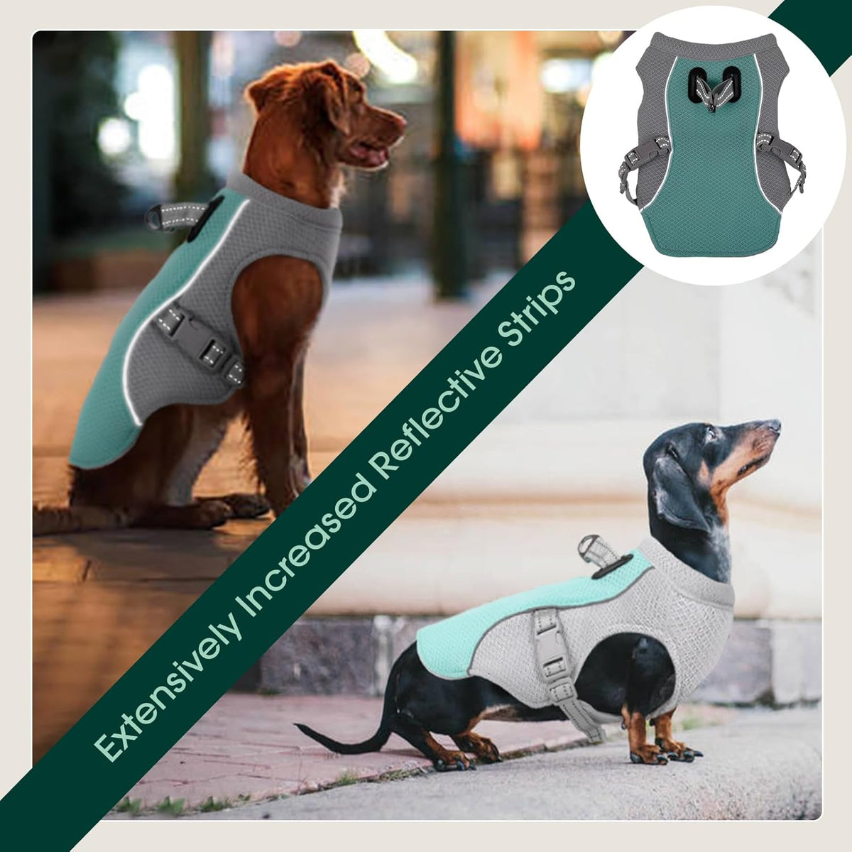 Dog Vest Cooling Reflective Quick-Release Buckles