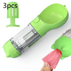 Dog Water Bottle 3-in-1 Portable Food Compartment & Waste Bag