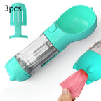Dog Water Bottle 3-in-1 Portable Food Compartment & Waste Bag
