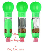 Dog Water Bottle 3-in-1 Portable Food Compartment & Waste Bag