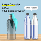 Dog Water Bottle Collapsible Bowl One-Handed Leak-Proof