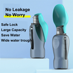 Dog Water Bottle Collapsible Bowl One-Handed Leak-Proof