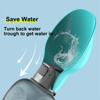 Dog Water Bottle Collapsible Bowl One-Handed Leak-Proof
