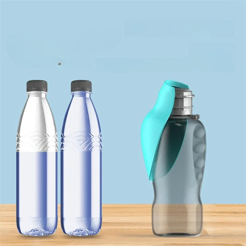 Dog Water Bottle Collapsible Bowl One-Handed Leak-Proof