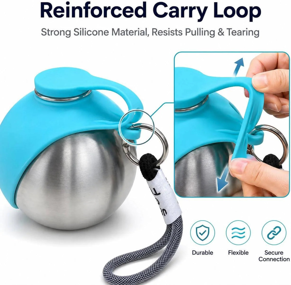 Dog Water Bottle Foldable Silicone Bowl Leakproof 280ml