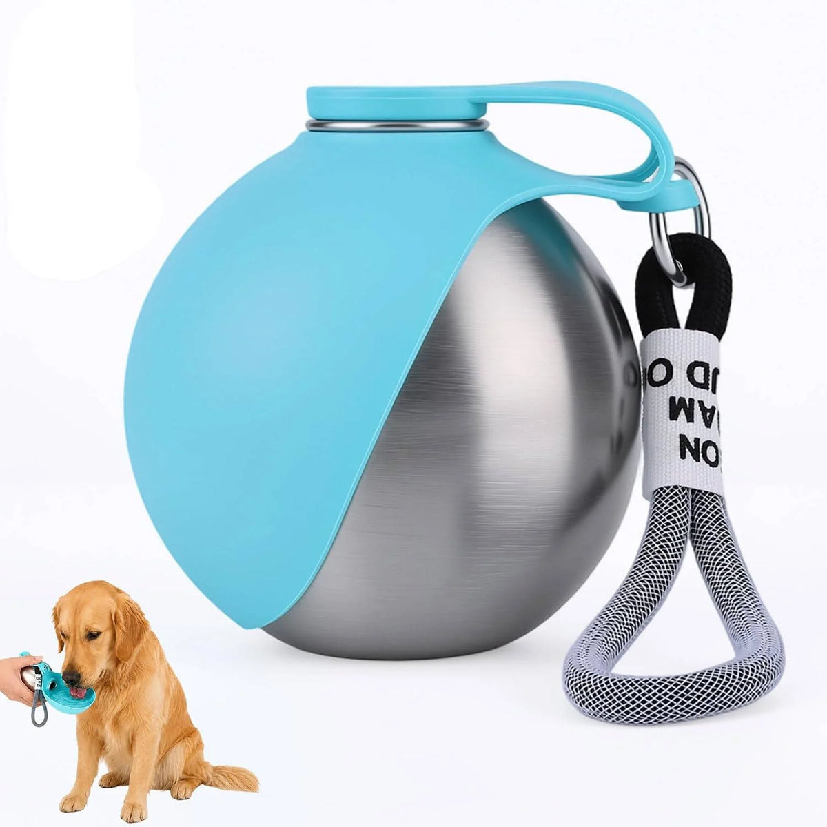Dog Water Bottle Foldable Silicone Bowl Leakproof 280ml
