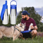 Dog Water Bottle Insulated Stainless Steel Integrated Drinking Trough