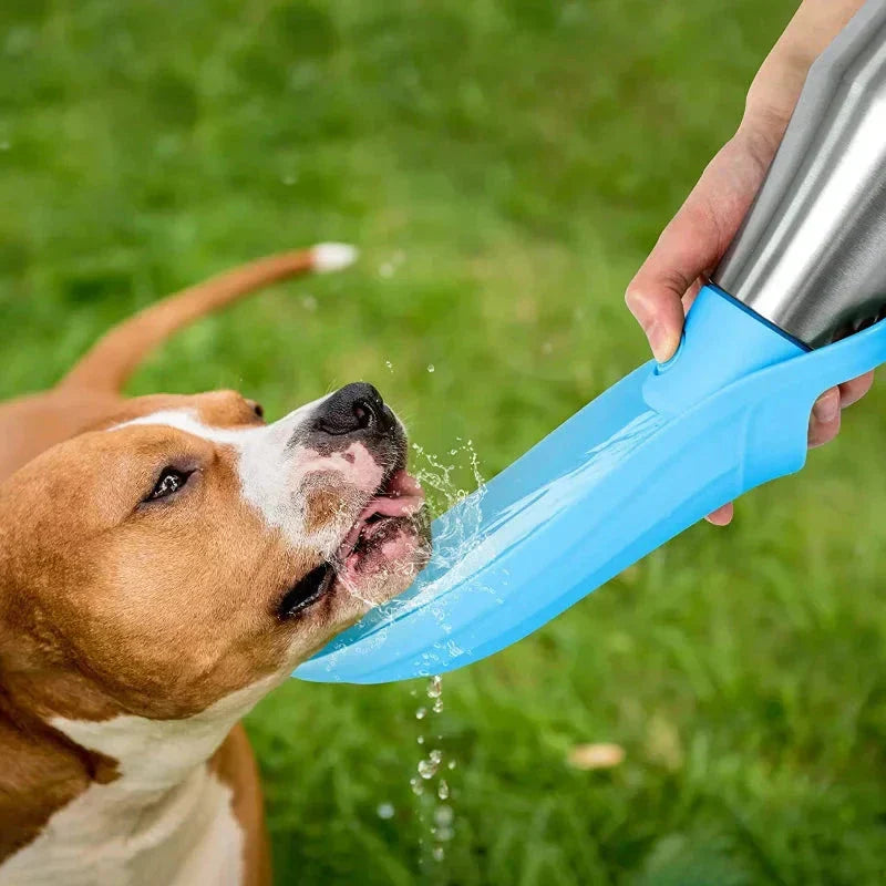 Dog Water Bottle Insulated Stainless Steel Integrated Drinking Trough