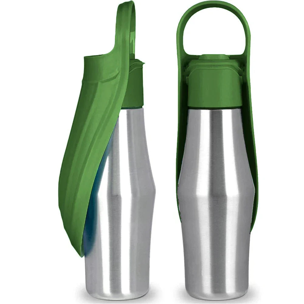 Dog Water Bottle Insulated Stainless Steel Integrated Drinking Trough