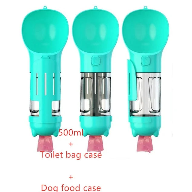 Dog Water Bottle Integrated Bowl & Waste Bag Dispenser