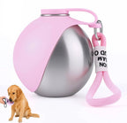 Dog Water Bottle One-Hand Flip Leakproof Stainless Steel
