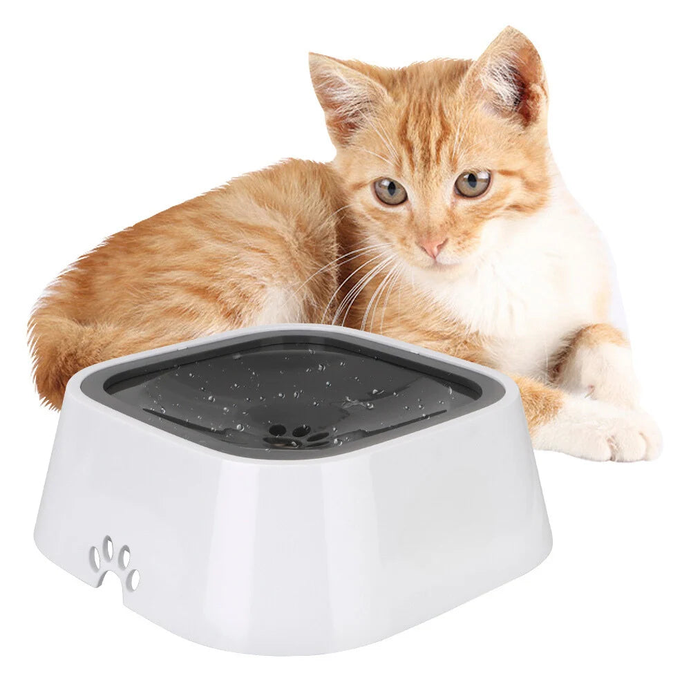 Dog Water Bowl Anti-Splash Floating Disk & Non-Slip Base